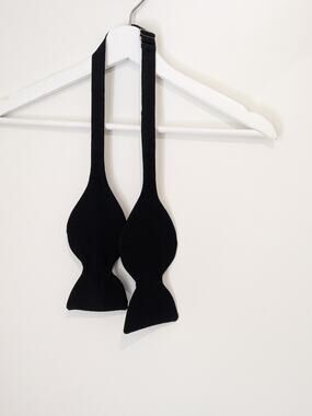 Classic Solid Black Bow Tie Formal Special Occasions Wedding Preppy Ivy